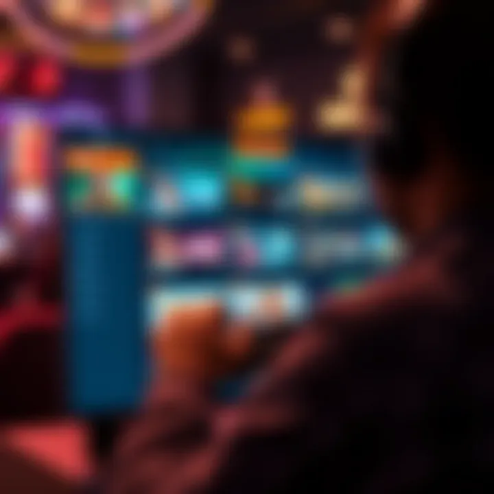 User navigating an intuitive online gaming platform interface with various game options visible