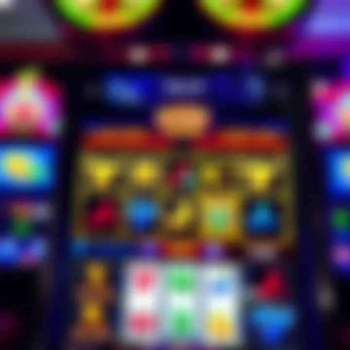 Colorful online pokies game screen showing various symbols and paylines