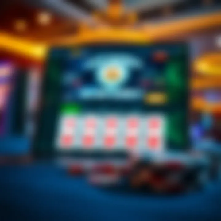 Illustration of safe online gambling with secure website elements and bonus icons