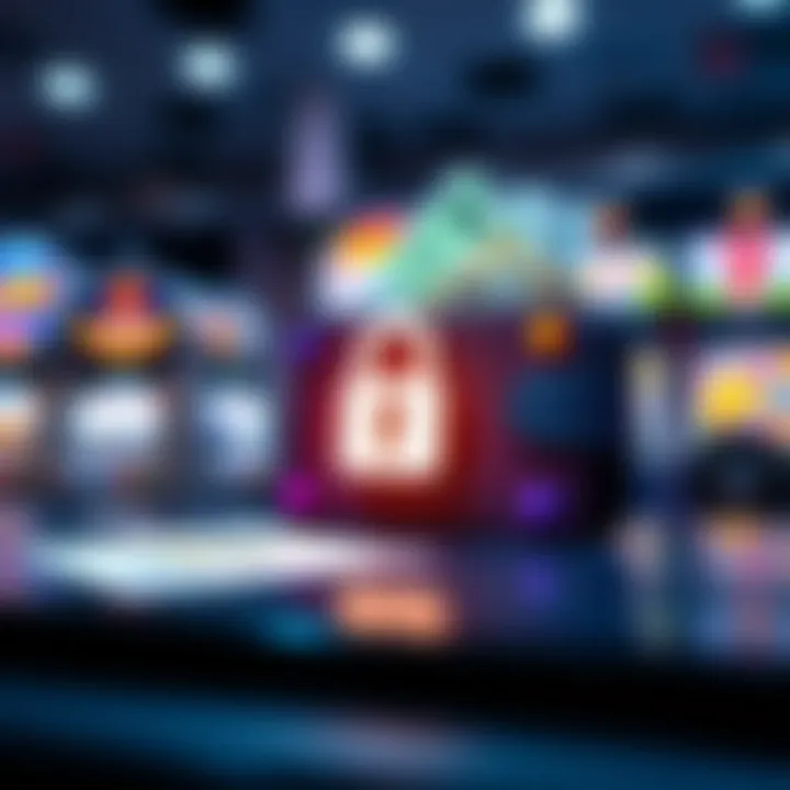 Illustration of a secure digital wallet with Australian currency and payment icons