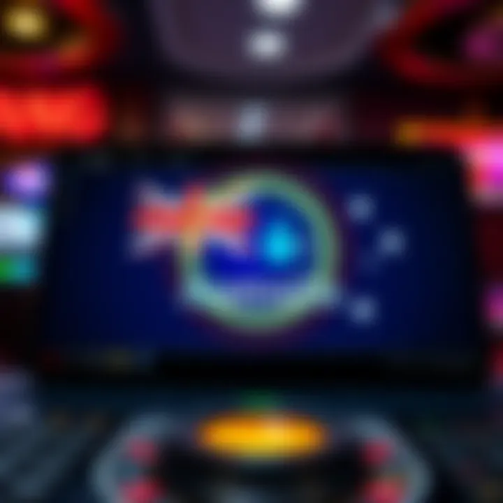 Illustration showing a secure online casino platform with a digital lock symbol and Australian flag