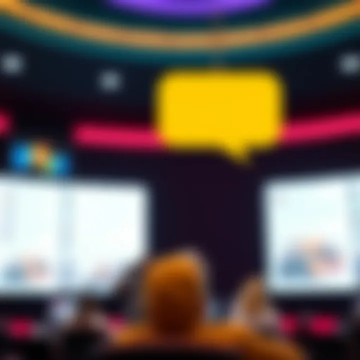 Conceptual graphic of a discussion forum with chat bubbles highlighting conversations about online gaming bonuses