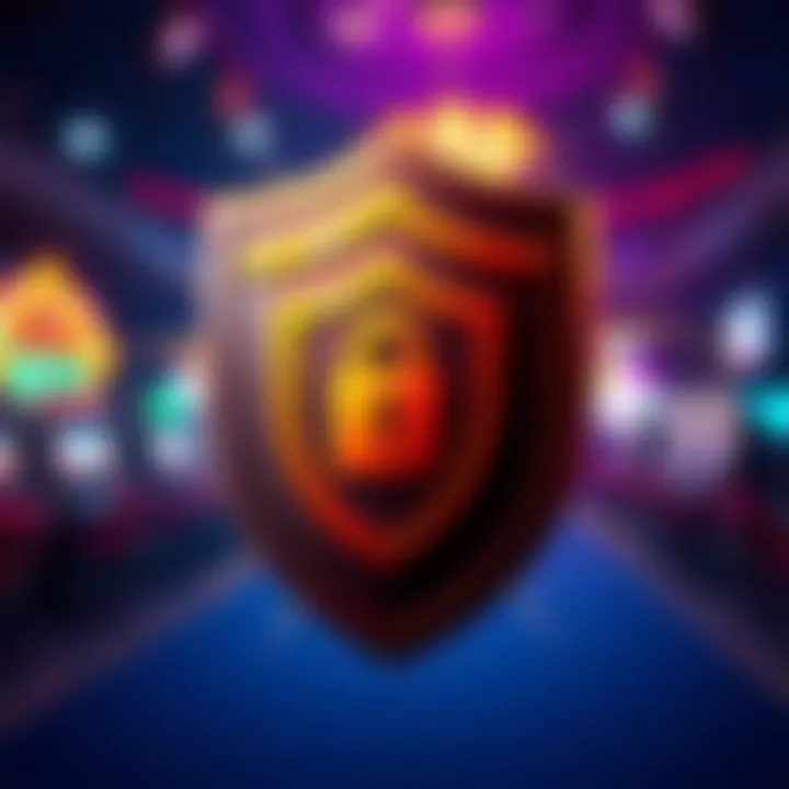 Illustration of a shield symbolizing account security and protection for online casino users