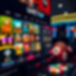 Online casino interface displaying a variety of slot games and betting options