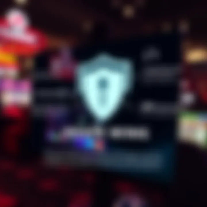 Graphic depicting secure online gaming environment with highlights on terms and conditions and user safety