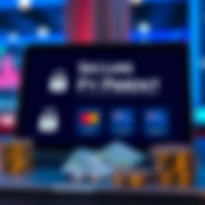 Secure online payment methods with digital security icons and Australian currency visuals