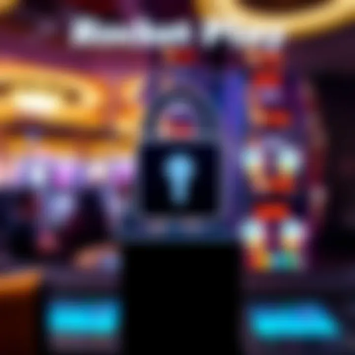 Secure digital casino platform interface with padlock symbol