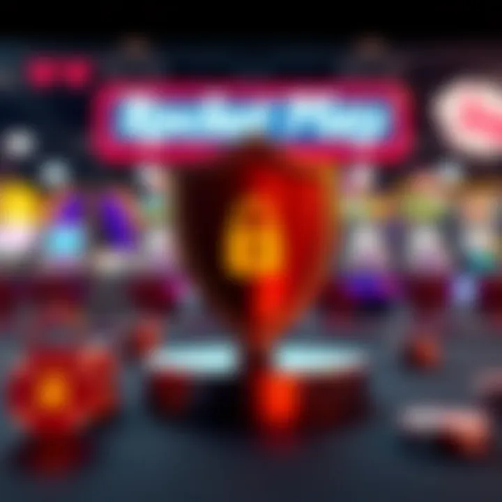 Secure online gambling concept with shield and lock symbols reflecting player protection