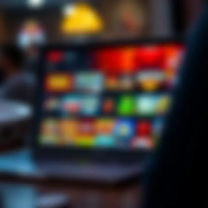 Assortment of popular online casino games displayed on a laptop screen