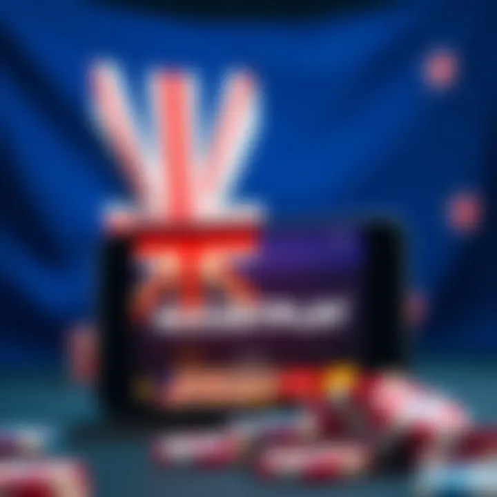 Mobile phone displaying RocketPlay Casino APK interface with Australian flag in the background