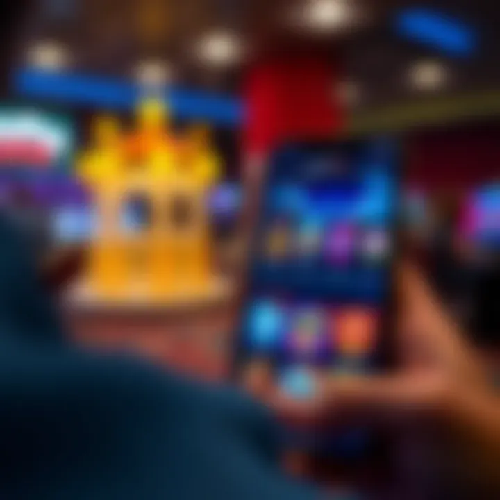 Mobile device displaying RocketPlay Casino app interface with vibrant game selection