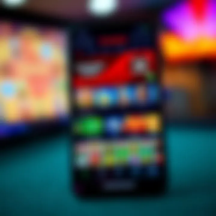 Smartphone displaying Rocketplay Casino app interface with game icons and navigation menu