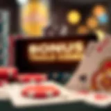 Bright casino chips and playing cards showcasing bonus opportunities at RocketPlay Casino