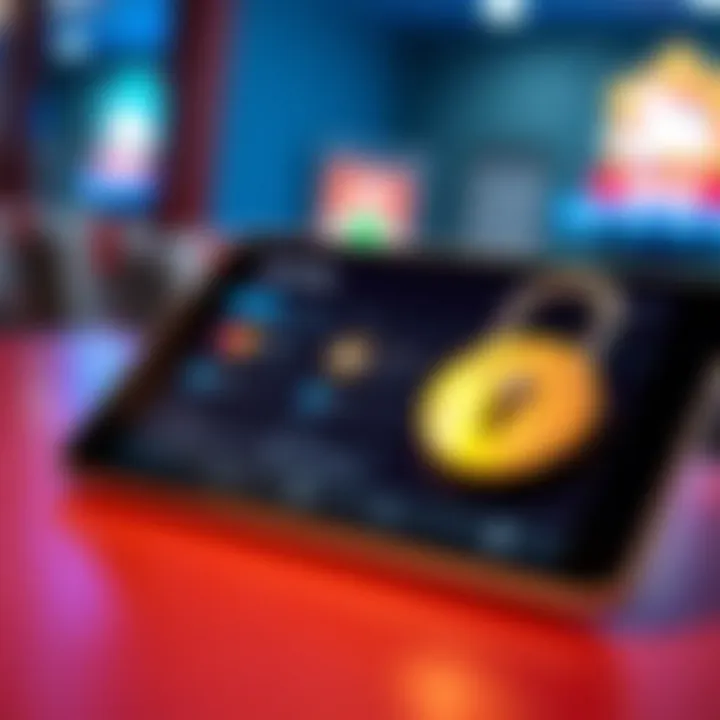 Secure online payment options displayed on a tablet with padlock symbolizing safety