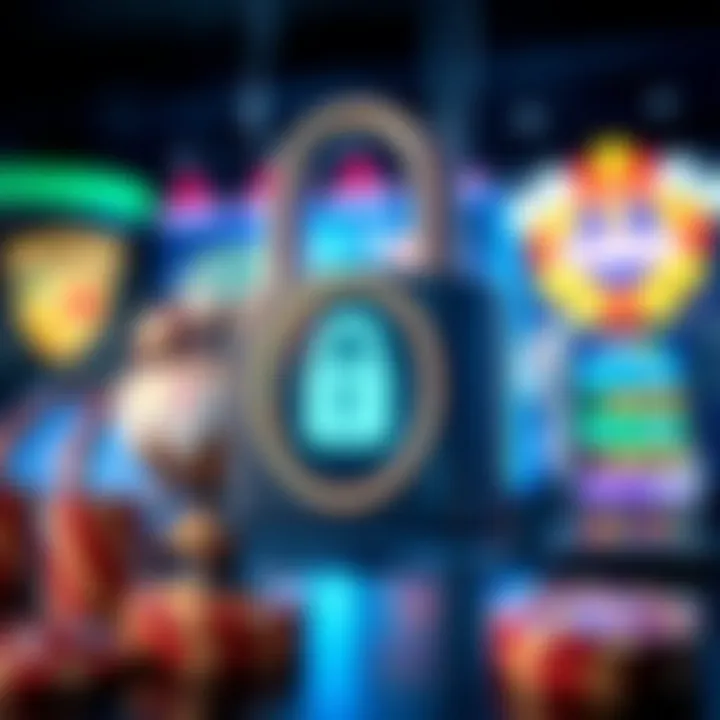 Secure digital padlock symbolizing online casino safety and protection