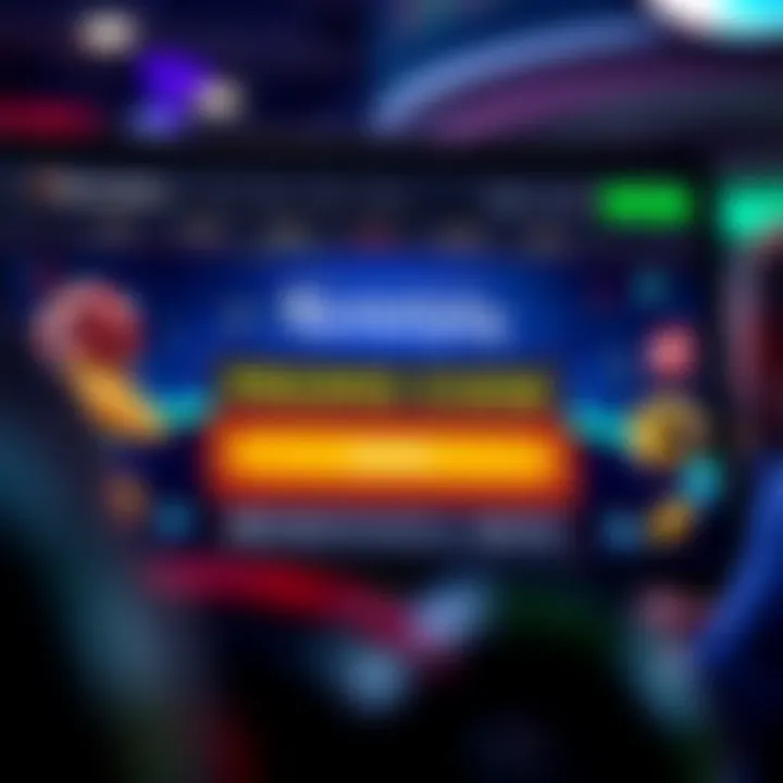 Digital representation of a gaming interface with highlighted promo code entry section