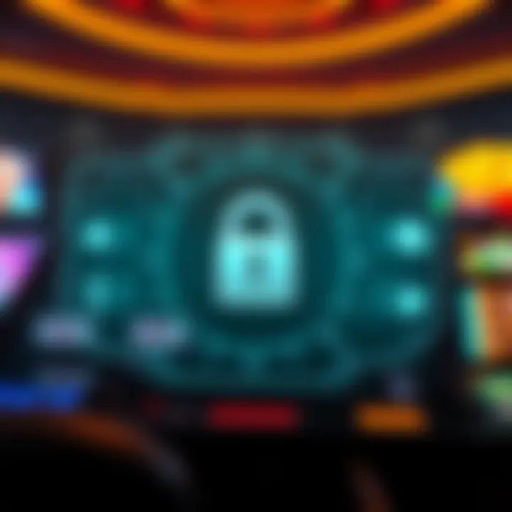 Secure online gaming environment with digital lock and gaming symbols