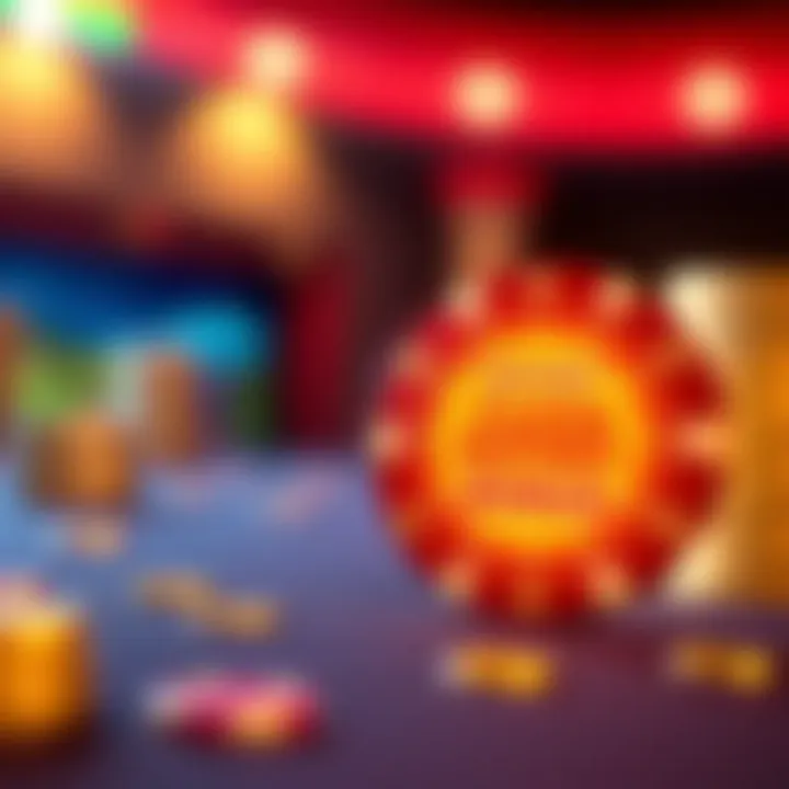 Illustration of a casino chip and a glowing bonus token representing a no deposit bonus