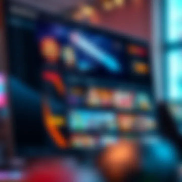 Illustration showing the RocketPlay platform interface with game selection and navigation menus