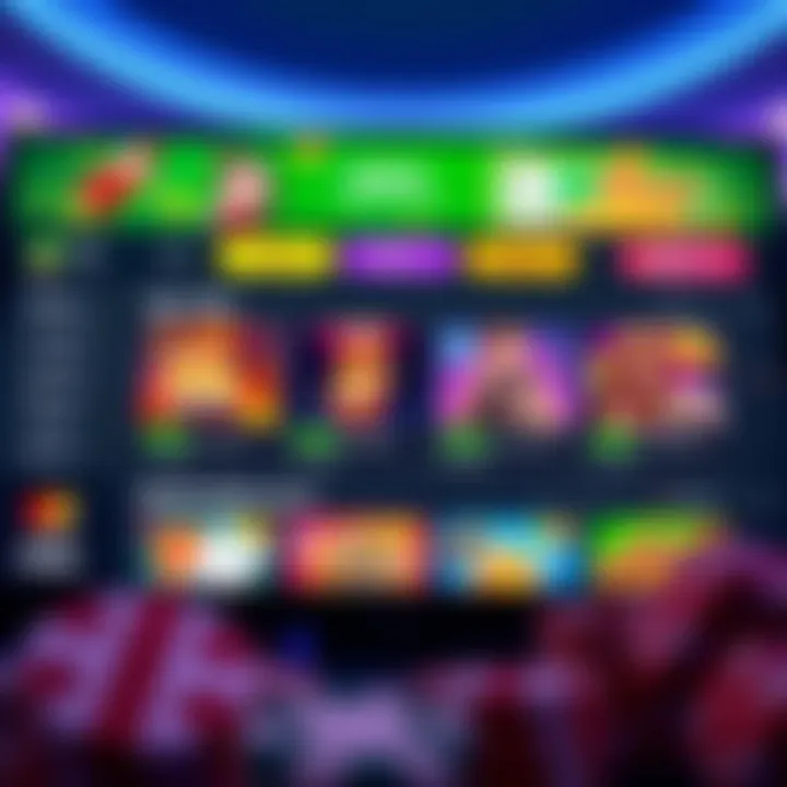 Illustration of a vibrant online casino dashboard highlighting bonus offers