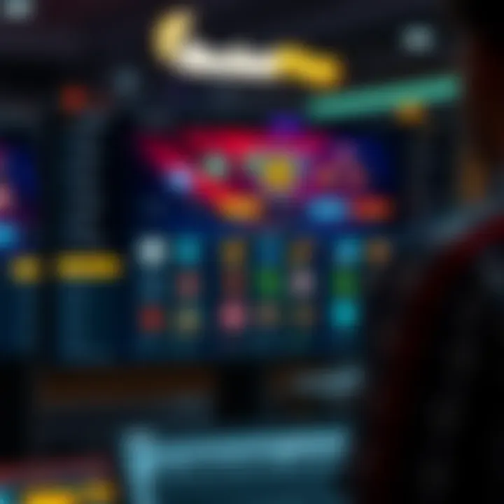 Interface showcasing RocketPlay software dashboard with interactive gaming options