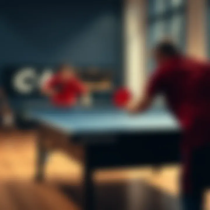 A dynamic table tennis match showcasing realistic ball spin and paddle control in Rocketplay Table Tennis